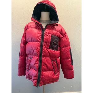 Tommy Hilfiger - Tommy Jean Down Puffer Coat Mens XL Red Black‎ Vintage Y2K